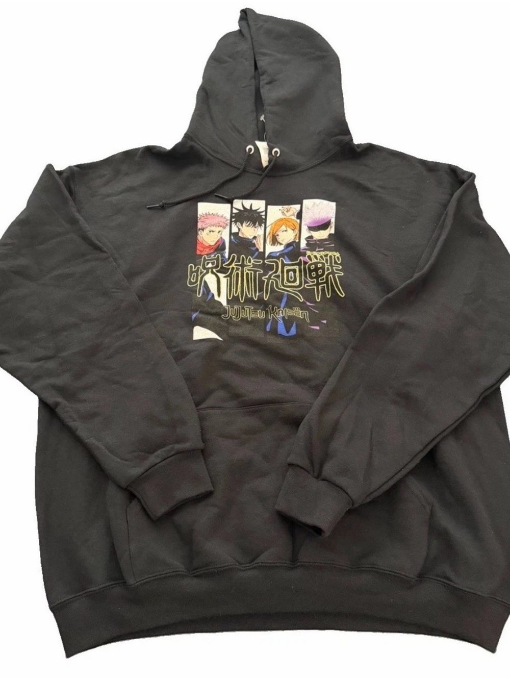 Black Jujutsu Kaisen Graphic Pullover Hoodie